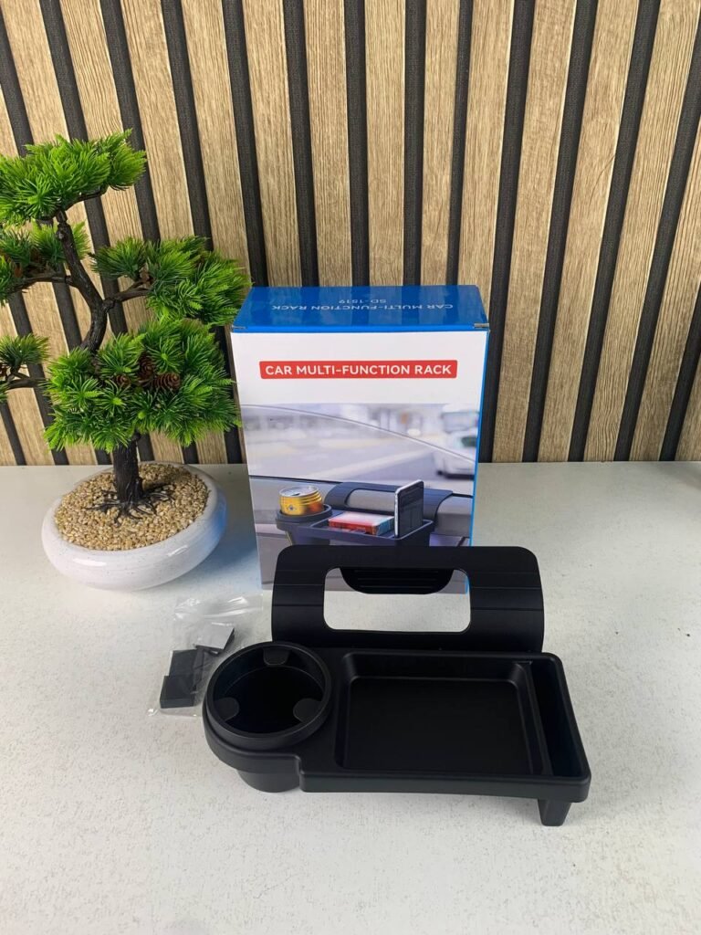 Porte-gobelet voiture 3 en 1 avec support téléphone et rangement latéral – Organisation pratique