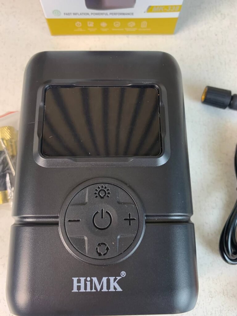 Gonfleur de pneus portable sans fil avec manomètre et arrêt automatique – Puissance et sécurité