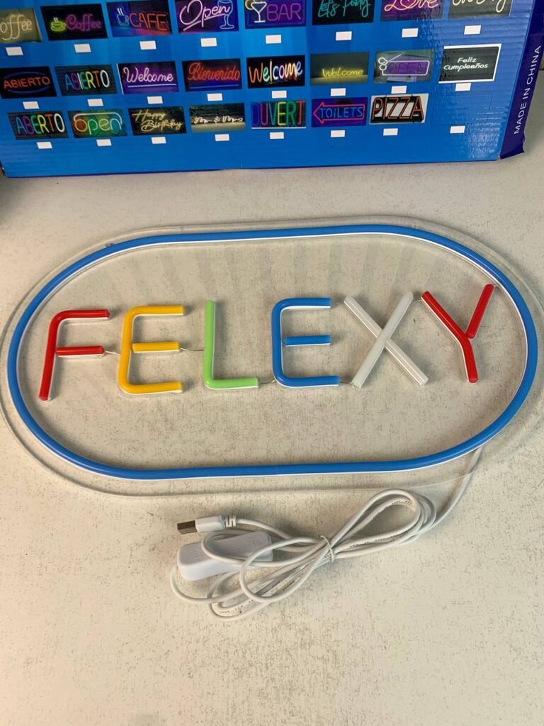 Panneau LED néon “FELEXY” pour vitrine – Enseigne lumineuse moderne et colorée
