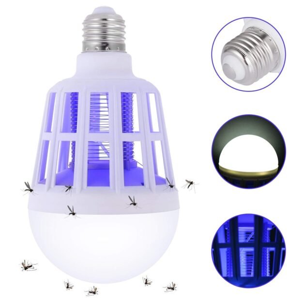 Ampoule LED Anti-Moustiques 3-en-1 Économique E27 AC220V – Éclairage et Protection