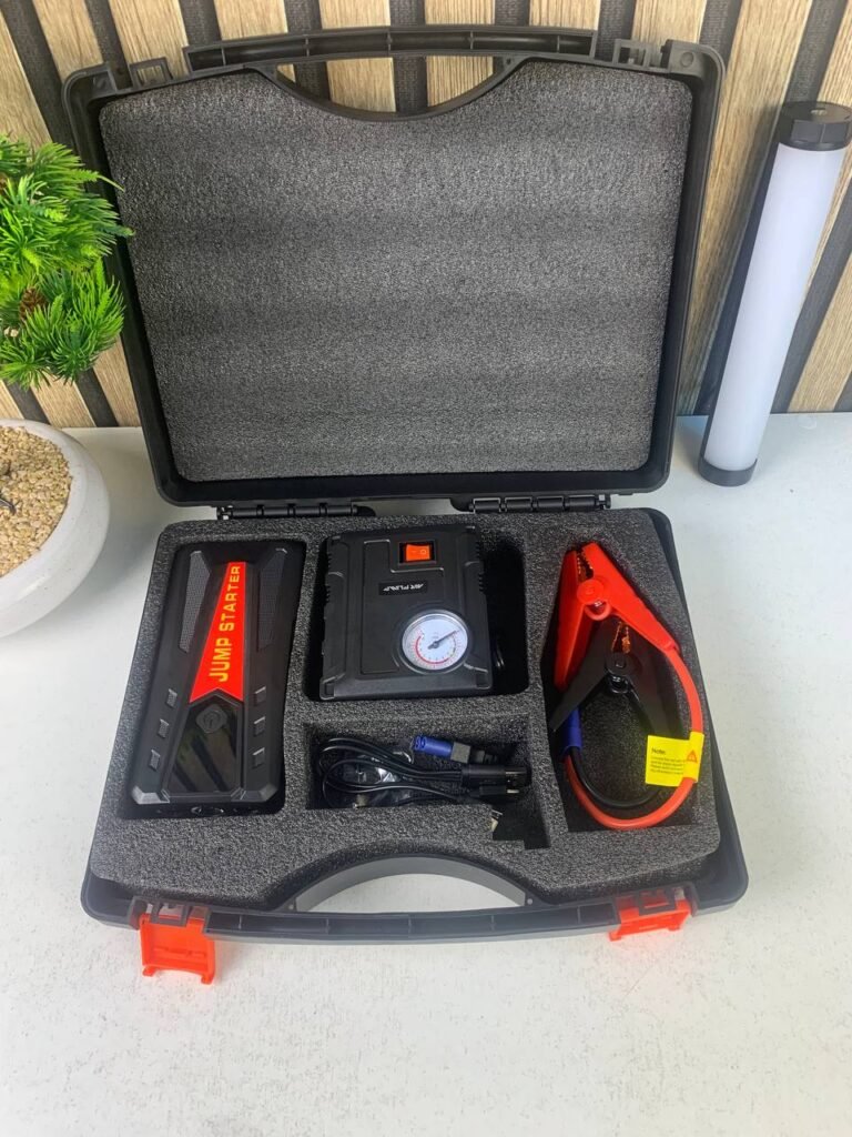 Jump Starter et Compresseur d'Air 2-en-1 pour Voitures – Puissance Ultime & Sécurité en Toutes Circonstances