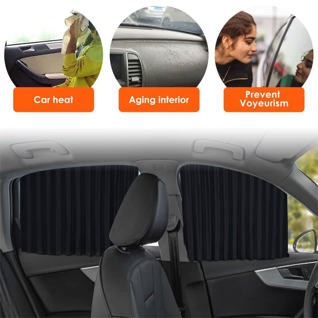 Rideaux Fenêtre de Voiture Accordéon Magnétiques 4Pcs – Confort, Intimité & Protection Totale en Voiture