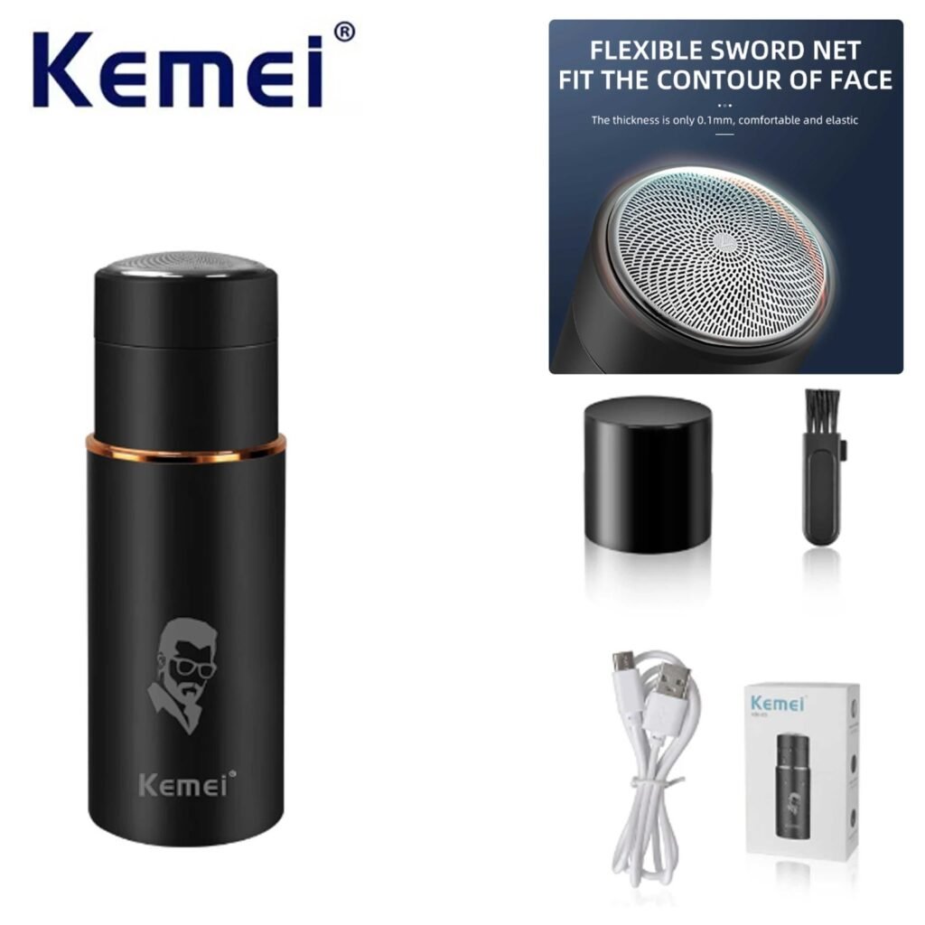 Tondeuse électrique portable Kemei KM-X5 – Rasage rapide et pratique pour homme