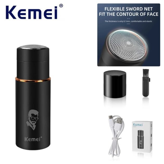 Tondeuse électrique portable Kemei KM-X5 – Rasage rapide et pratique pour homme