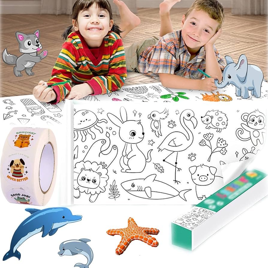 Rouleau de papier à colorier pour enfants 500×30 cm – Espace créatif géant