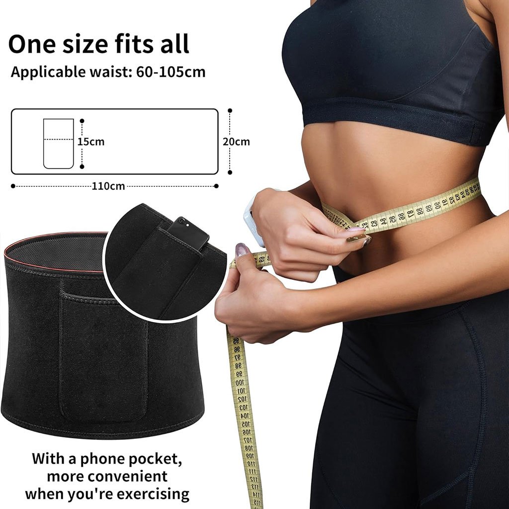 Ceinture de sudation pour Homme et Femme avec Poche Extérieure – Ceinture de sudation sportive