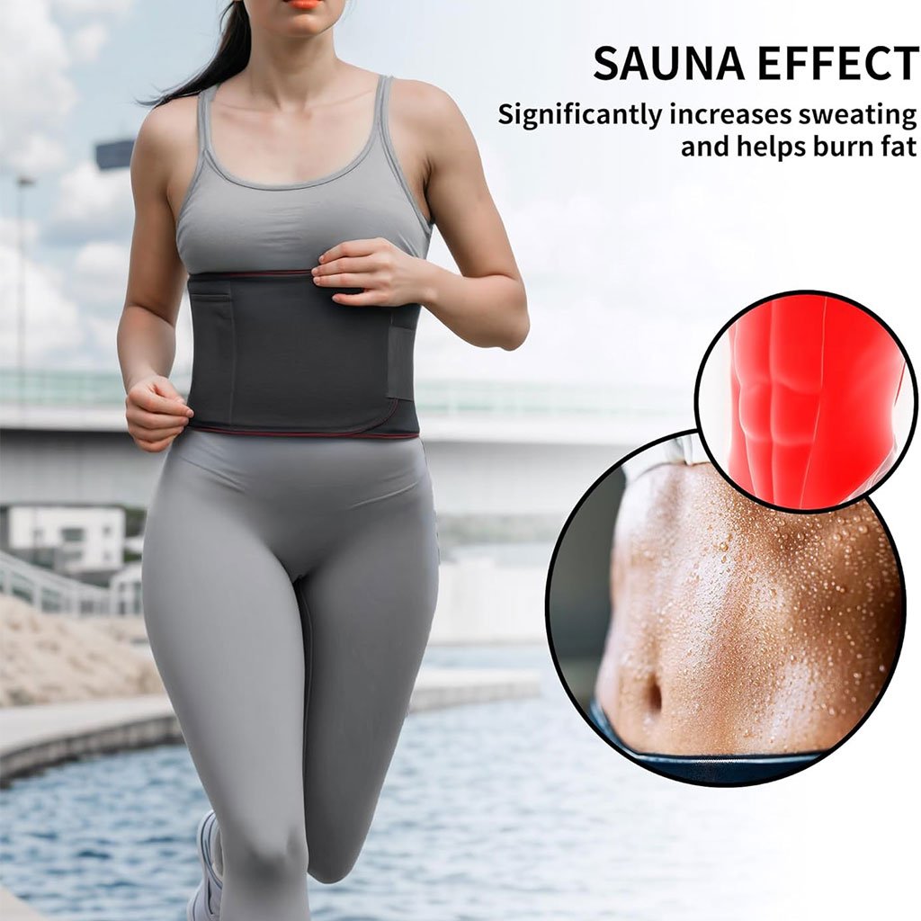 Ceinture de sudation pour Homme et Femme avec Poche Extérieure – Ceinture de sudation sportive