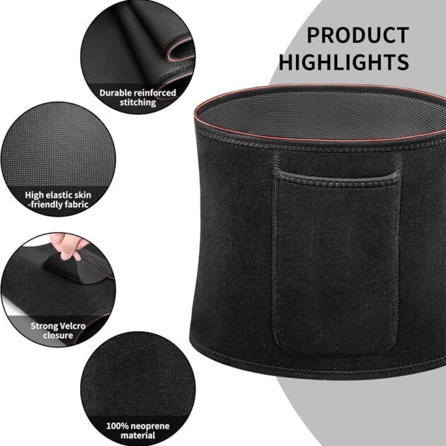 Ceinture de sudation pour Homme et Femme avec Poche Extérieure – Ceinture de sudation sportive