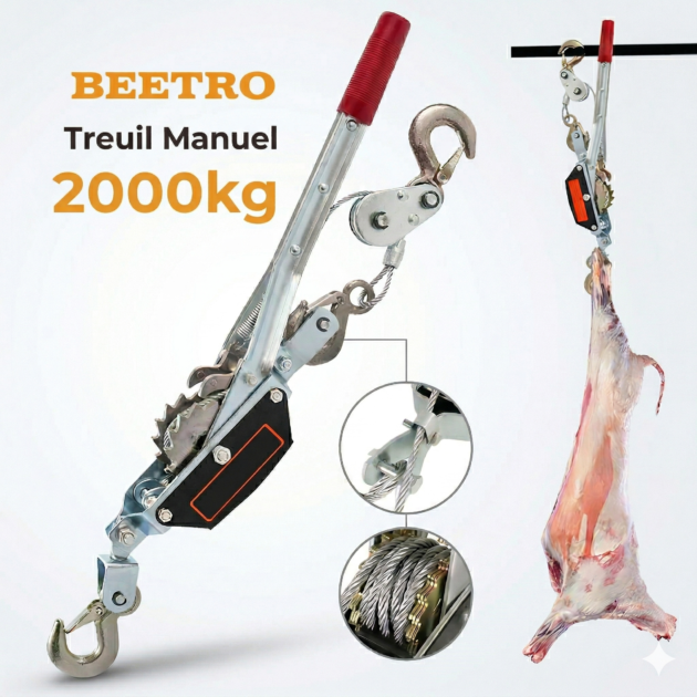 Treuil Manuel 2000 kg Beetro – Puissance de Levage Fiable & Polyvalence Professionnelle