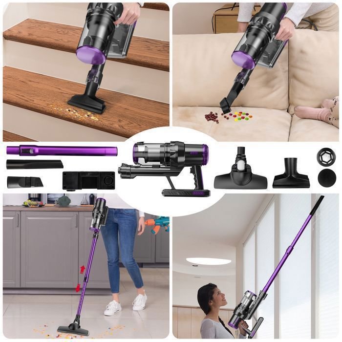 Multismart Aspirateur Balai Filaire Sans Sac 500W 5 en 1 avec Aspirateur à Main - 18KPa