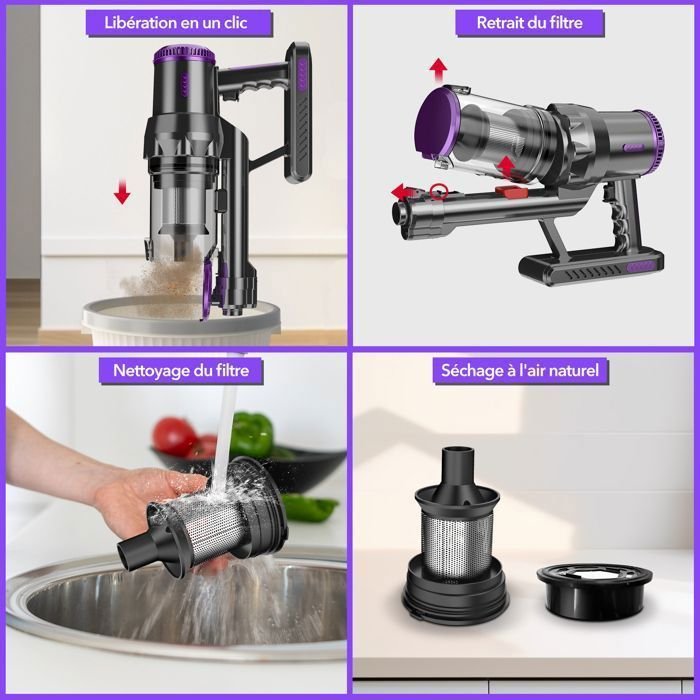 Multismart Aspirateur Balai Filaire Sans Sac 500W 5 en 1 avec Aspirateur à Main - 18KPa