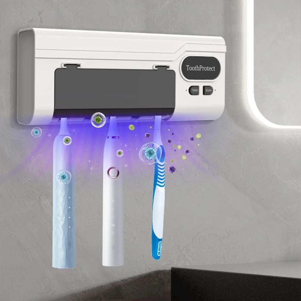 Désinfectant UV Intelligent & Support Brosse à Dents 5 Places – Hygiène Totale & Organisation Moderne