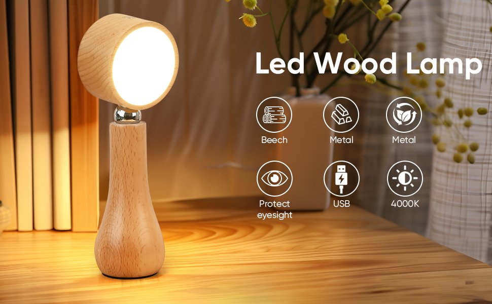 Lampe LED Tactile 360° Rechargeable – Lumière douce tactile 4000K