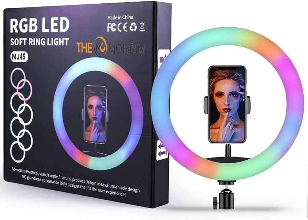 MJ45 RGB LED Ring Light Photography Light Video Light 18inch – Éclairage Studio Multicolore & Contrôle Pro