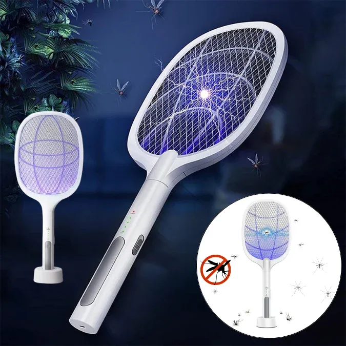 Tapette à Mouches Électrique 2 en 1 Rechargeable USB LTD638 – Élimination Rapide & Protection