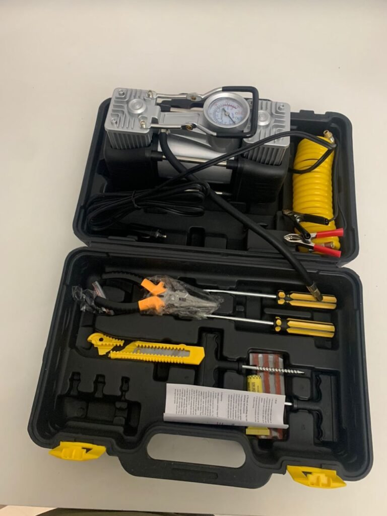 Compresseur d’Air Double Cylindre SHREESAMP avec Kit de réparation 12V 150PSI – Puissance Maximale pour Urgences & Voyage