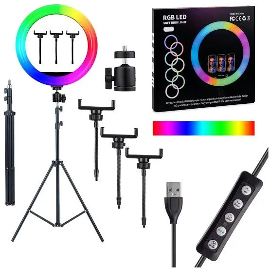 MJ45 RGB LED Ring Light Photography Light Video Light 18inch – Éclairage Studio Multicolore & Contrôle Pro