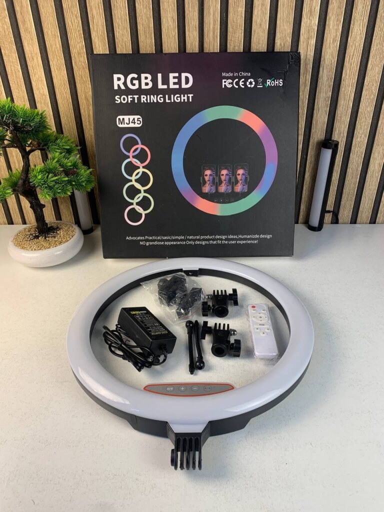 MJ45 RGB LED Ring Light Photography Light Video Light 18inch – Éclairage Studio Multicolore & Contrôle Pro