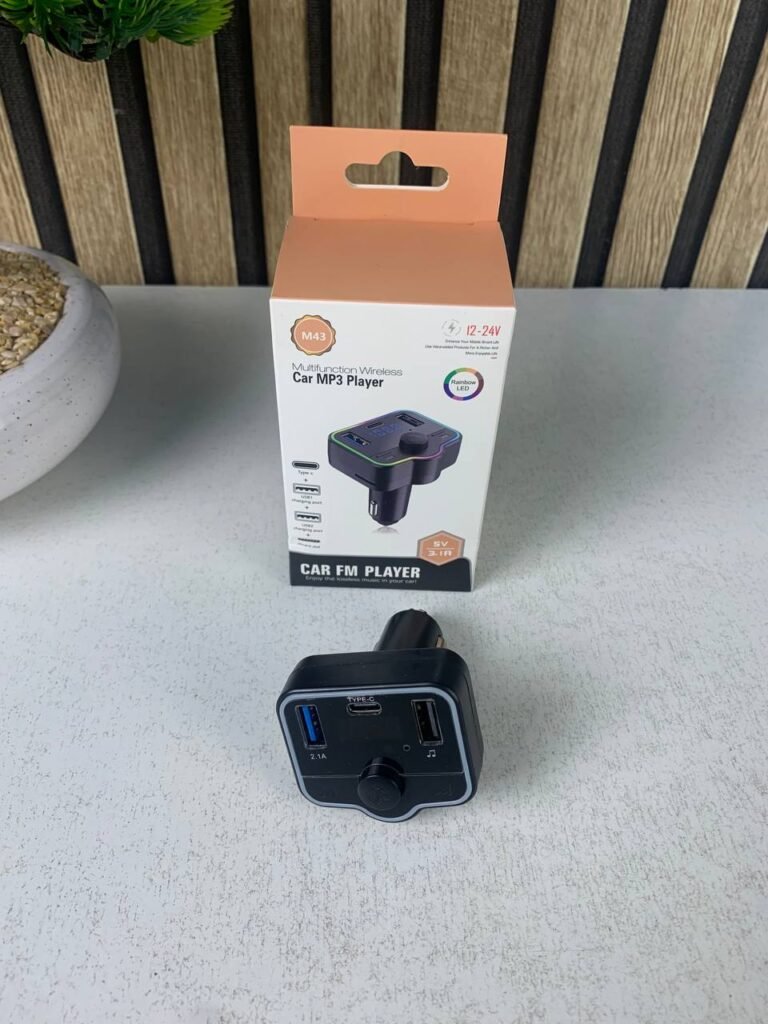 Transmetteur FM Bluetooth & Chargeur Voiture 12-24V – Conduisez connecté en toute simplicité
