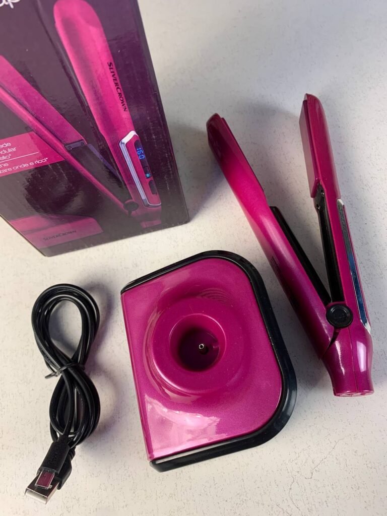 Mini Lisseur à cheveux rechargeable USB avec Base de Chargement – Coiffure Sans Fil & Résultat Parfait