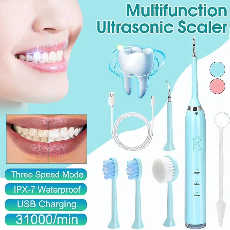 Brosse à Dents Ultrasons 3-en-1 Étanche IPX7 avec Charge USB – Nettoyage Puissant et Silencieux