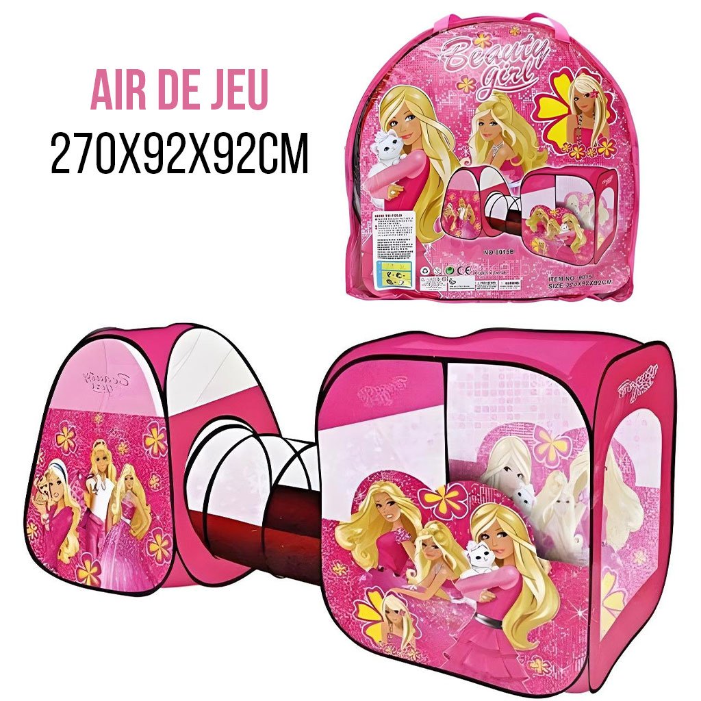 Tente Tunnel de jeu pliable pour enfants – Aire de Jeu 3-en-1 Fun & Évolutive