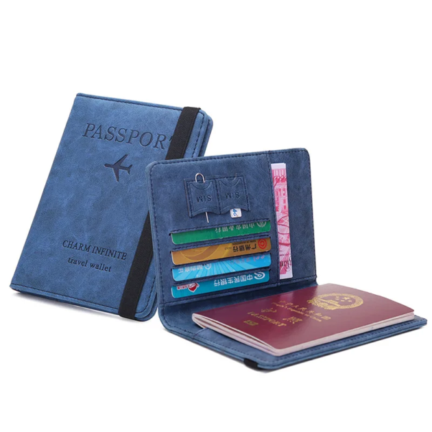 Porte-passeport en cuir avec bande élastique – Voyagez avec style et sécurité