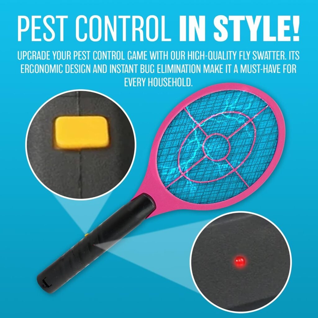 Raquette Électrique Anti-Insectes SWAT – Élimination rapide et sans produits chimiques