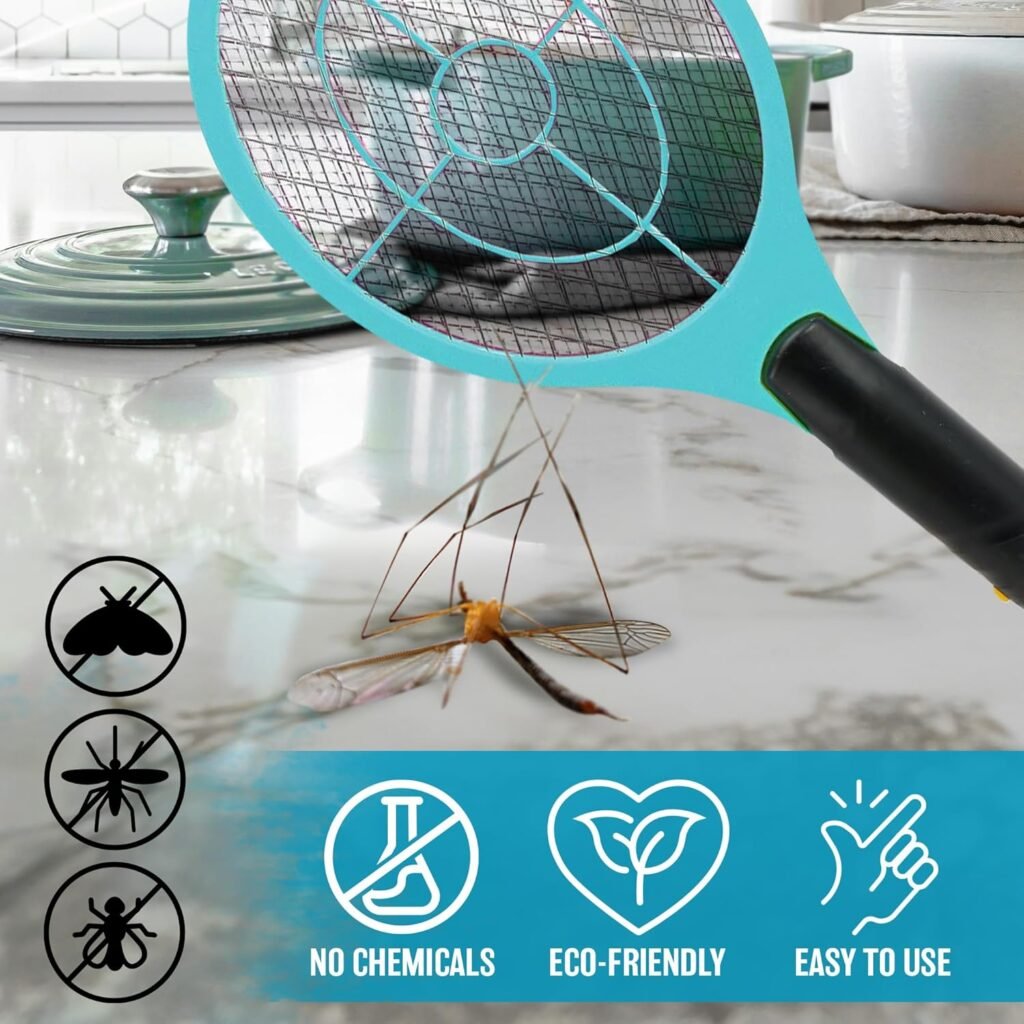Raquette Électrique Anti-Insectes SWAT – Élimination rapide et sans produits chimiques