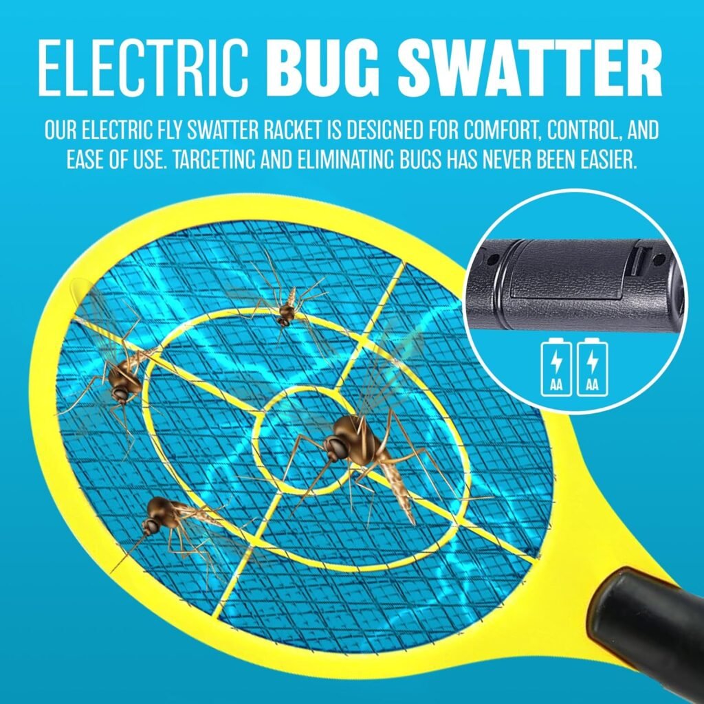 Raquette Électrique Anti-Insectes SWAT – Élimination rapide et sans produits chimiques