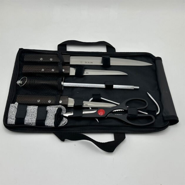 Kit de Couteaux de Luxe avec Manches en Bois 7Pcs – Élégance et précision pour une découpe parfaite