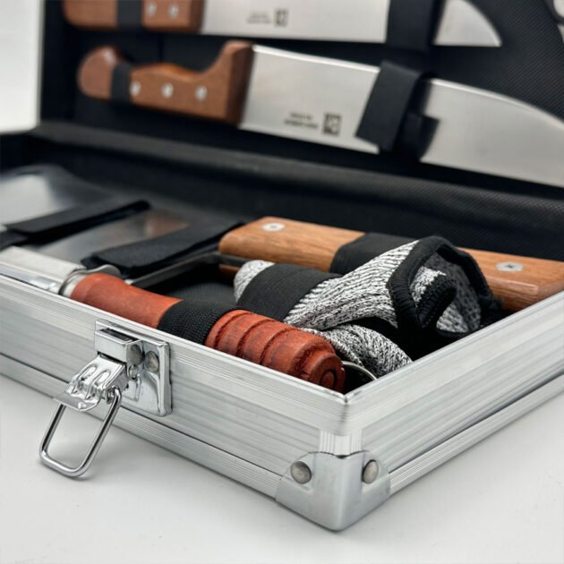 Coffret de Couteaux Professionnel avec Valise en Aluminium 9Pcs – Robustesse et performance haut de gamme