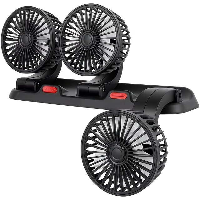 Ventilateur de Voiture USB Haute Vitesse 360° 3 Têtes – Fraîcheur totale pendant vos trajets