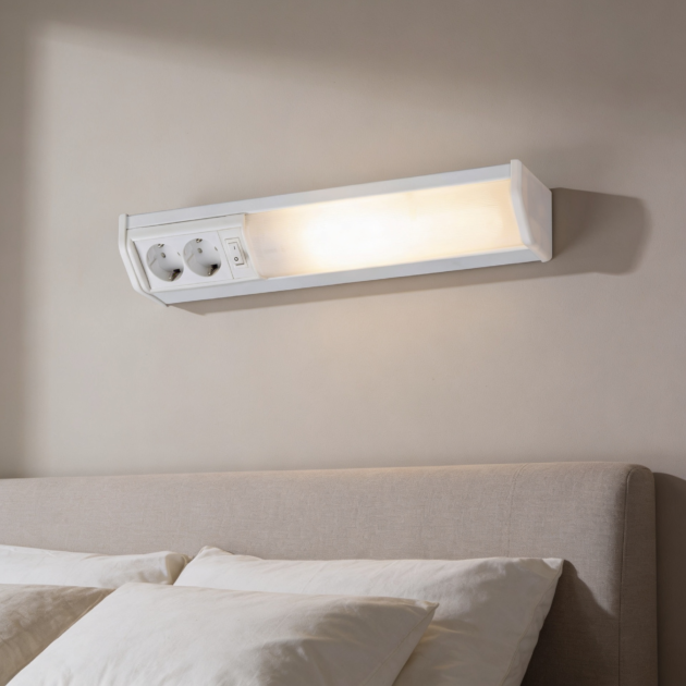 Applique Murale Linéaire 10W 50cm avec 2 Prises – Éclairage moderne et pratique