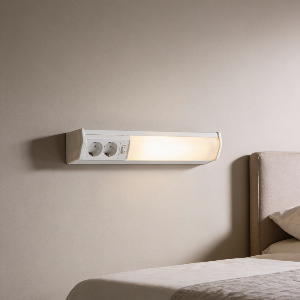 Applique Murale Linéaire 10W 50cm avec 2 Prises – Éclairage moderne et pratique