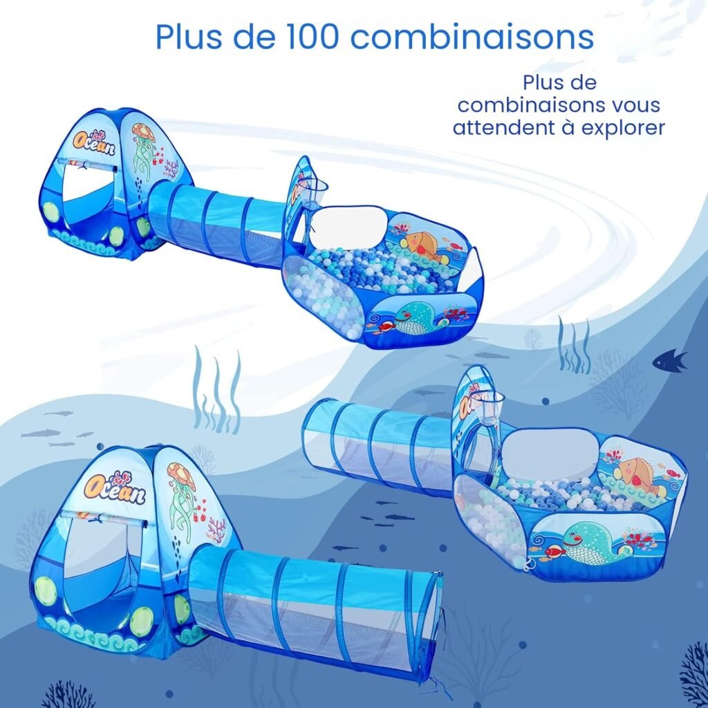 Tente de Jeu et Tunnel 3-en-1 pour Enfants – Aire de jeu complète et amusante