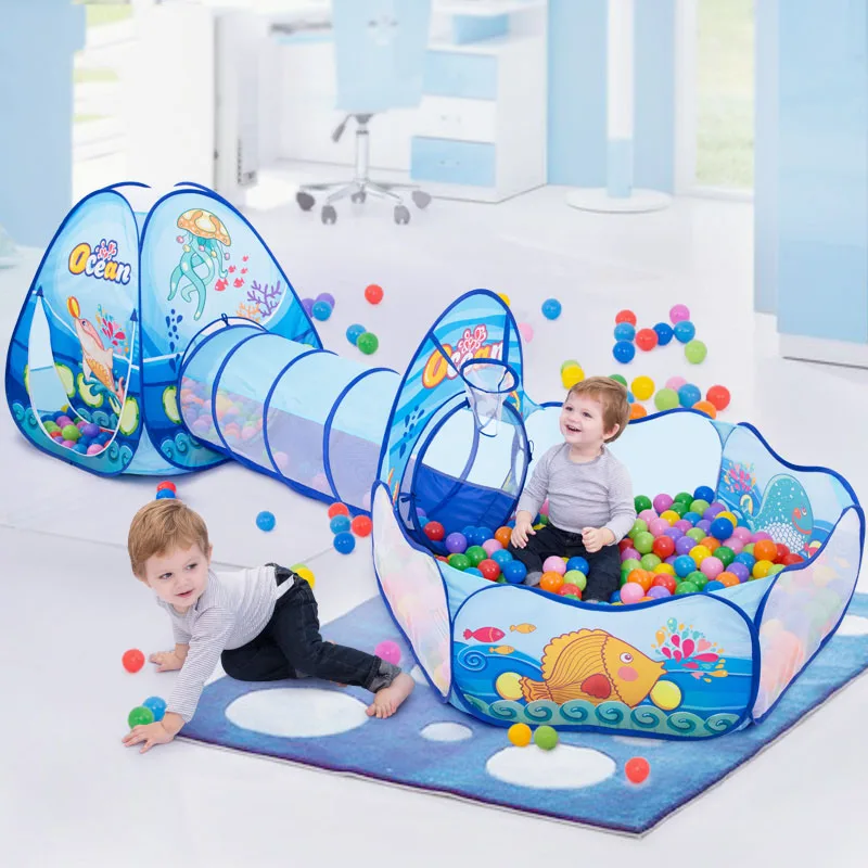 Tente de Jeu et Tunnel 3-en-1 pour Enfants – Aire de jeu complète et amusante