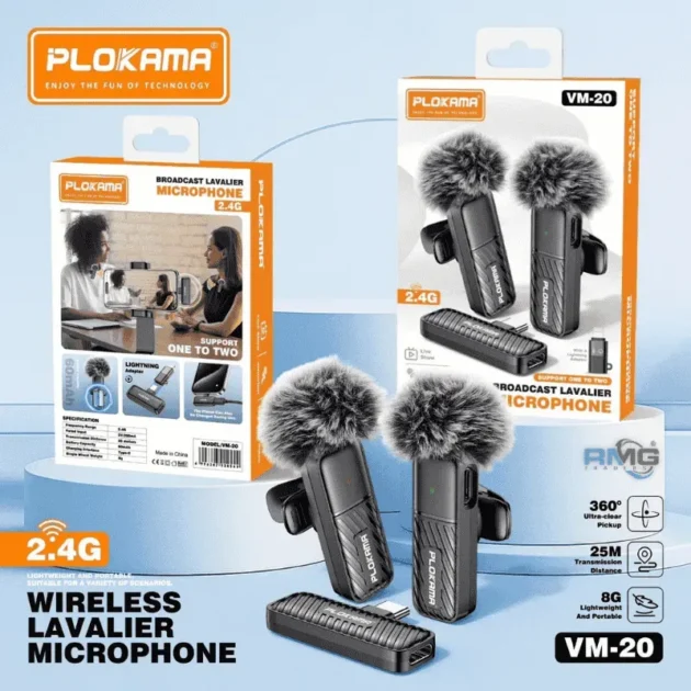 Microphone Cravate Sans Fil Plokama VM-20 – Un son professionnel sans limites