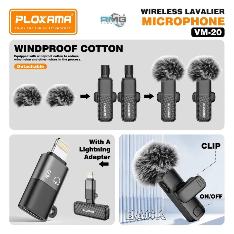 Microphone Cravate Sans Fil Plokama VM-20 – Un son professionnel sans limites