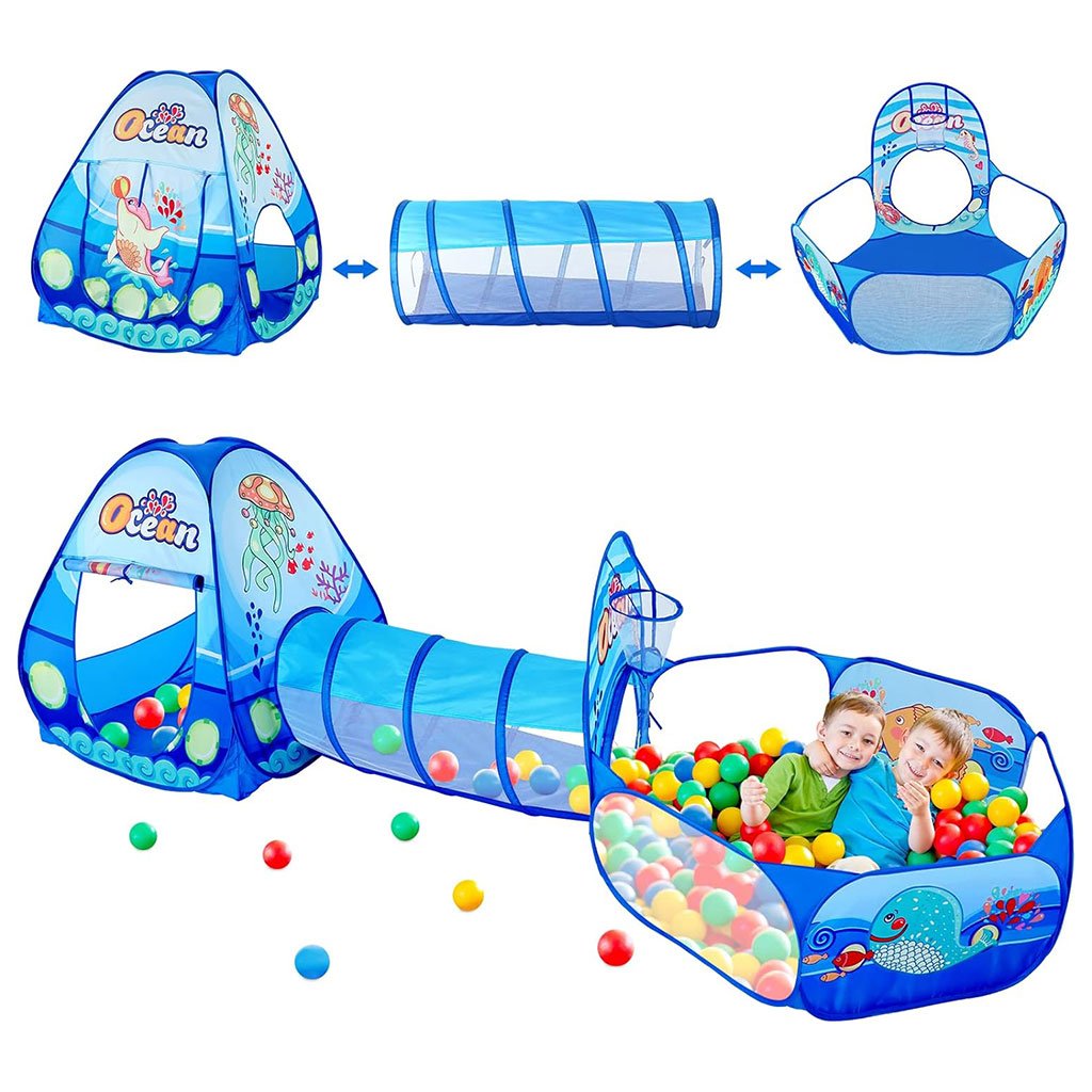 Tente de Jeu et Tunnel 3-en-1 pour Enfants – Aire de jeu complète et amusante