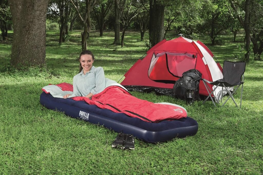 Matelas Gonflable avec Pompe à Pied Intégrée – Confort pratique pour camping et voyage