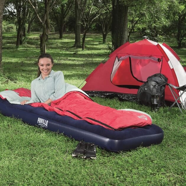 Matelas Gonflable avec Pompe à Pied Intégrée – Confort pratique pour camping et voyage