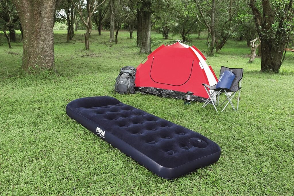 Matelas Gonflable avec Pompe à Pied Intégrée – Confort pratique pour camping et voyage