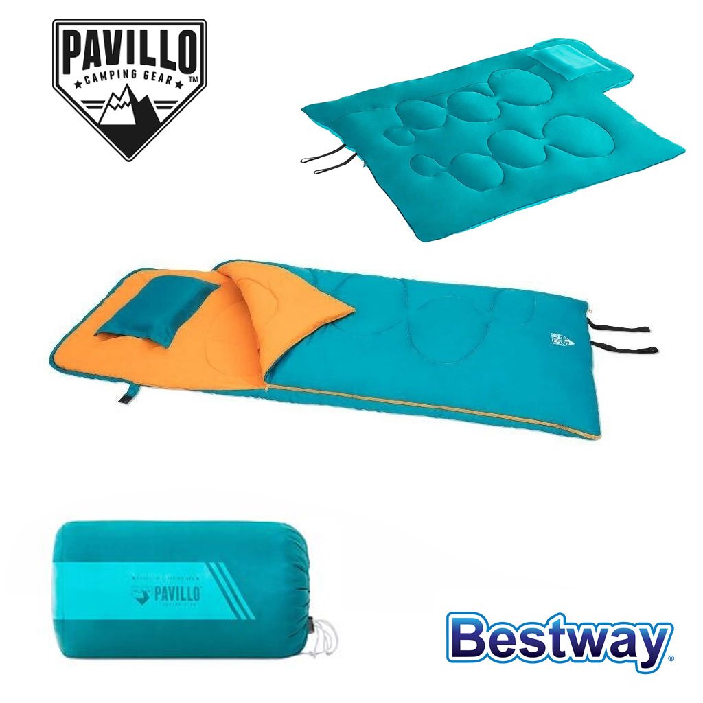 Pavillo Sac de Couchage avec Oreiller Gonflable Bestway 68101 – Sac de couchage confortable pour camping