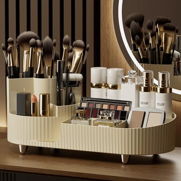 Organisateur de Maquillage Rotatif 360° – Rangement élégant et pratique