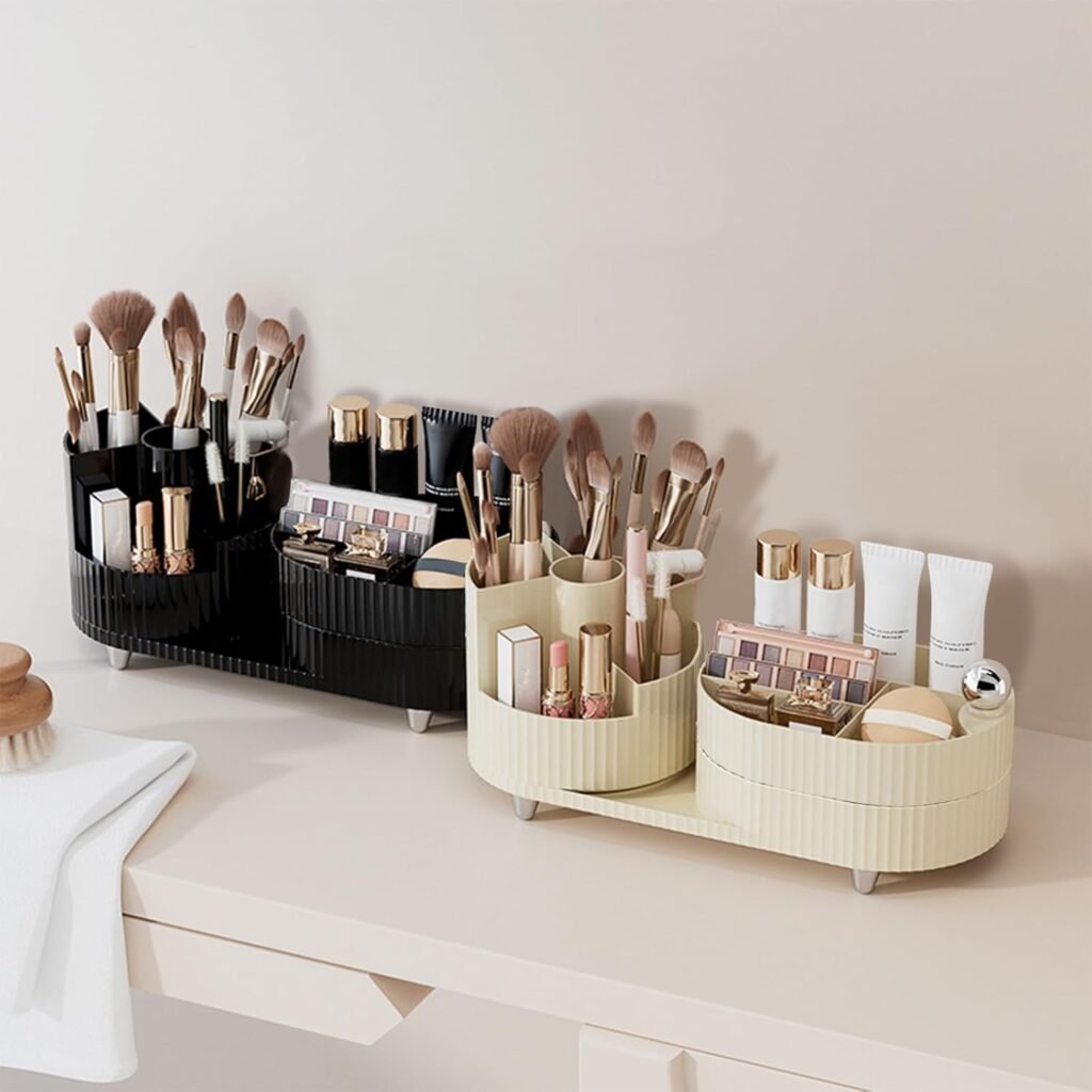 Organisateur de Maquillage Rotatif 360° – Rangement élégant et pratique