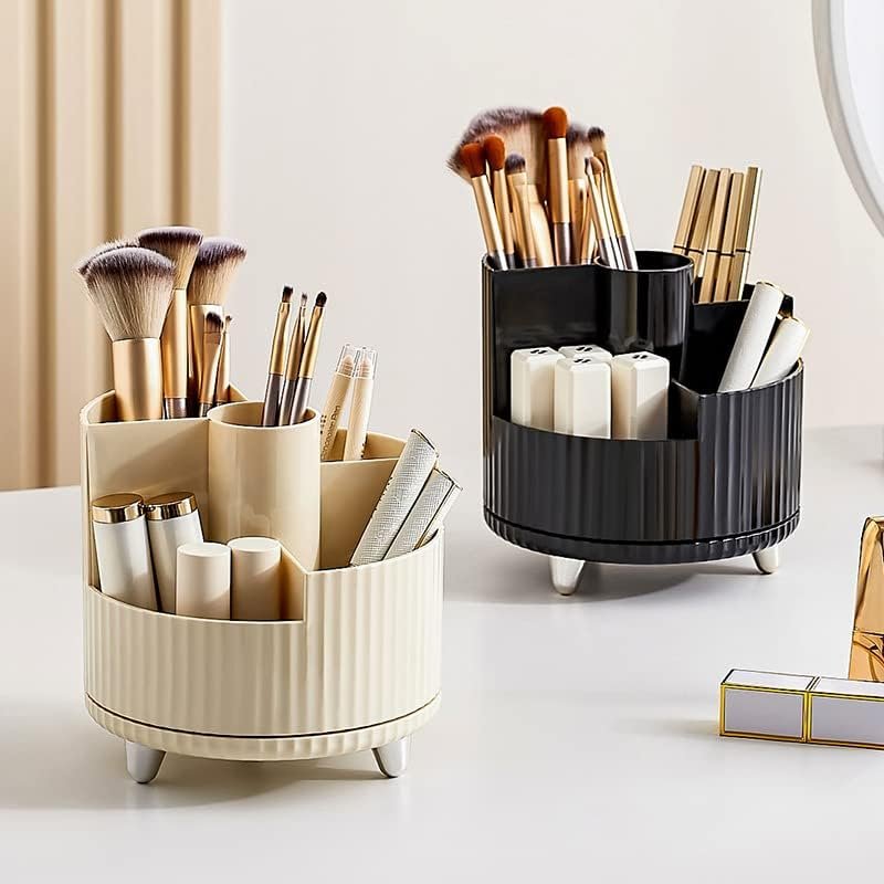 Organisateur de Pinceaux Rotatif 360° – Support élégant pour maquillage et bureau
