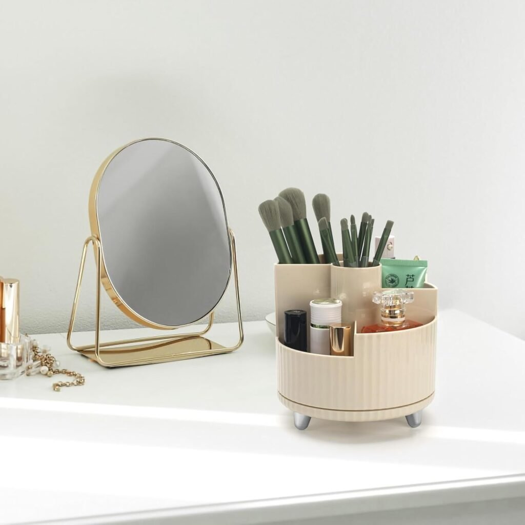 Organisateur de Pinceaux Rotatif 360° – Support élégant pour maquillage et bureau