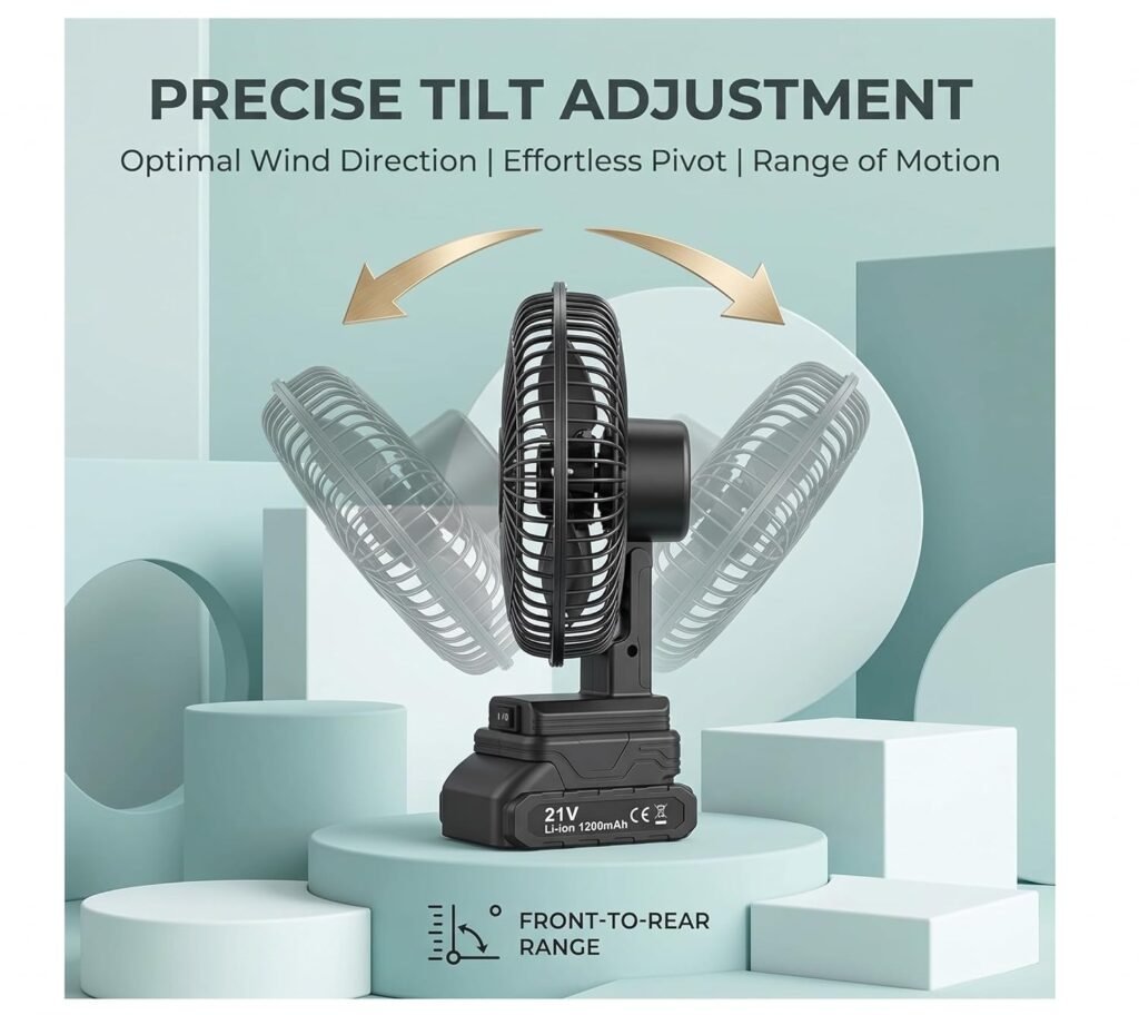 Ventilateur de Table Rechargeable avec Batterie Lithium 24V – Ventilateur puissant sans fil