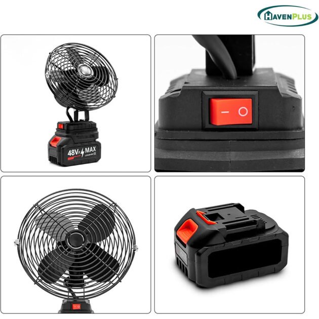 Ventilateur de Table Rechargeable avec Batterie Lithium 24V – Ventilateur puissant sans fil